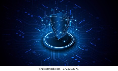 Fondo Abstractas de la tarjeta de circuitos de la tecnología con el concepto de protección de datos y la privacidad cibernética