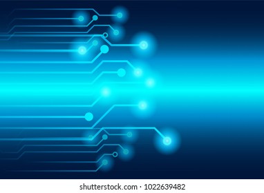 Abstract technology circuit board, blue background.Vector