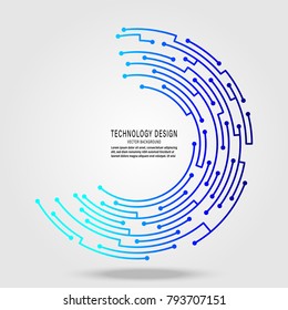 Abstract Technology Circuit Board Circle Background