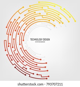 Abstract technology circuit board circle background