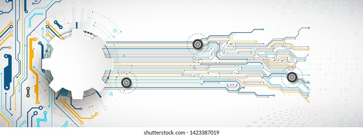 Abstract technology circuit board. Communication concept.