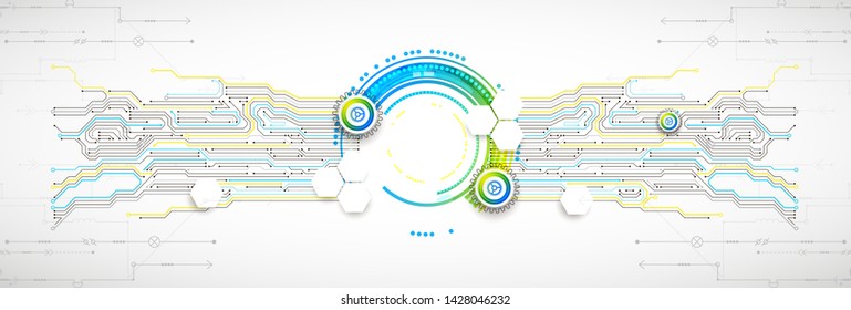 Abstract technology circuit board. Communication concept.