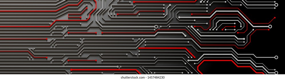 Abstract technology circuit board. Communication concept. Template for science presentation. Vector illustration.