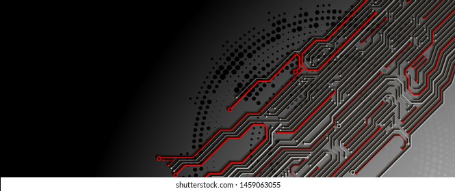 Abstract technology circuit board. Communication concept. Template for science presentation. Vector illustration.