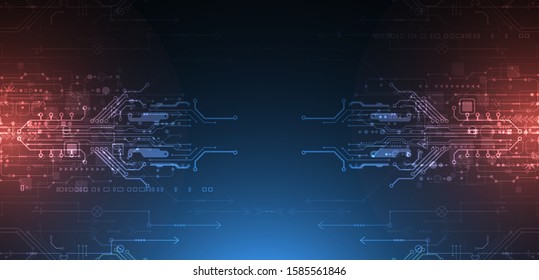 Abstract technology circuit board. Communication concept.