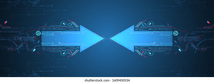 Abstract technology circuit board. Communication concept. Arrow theme.