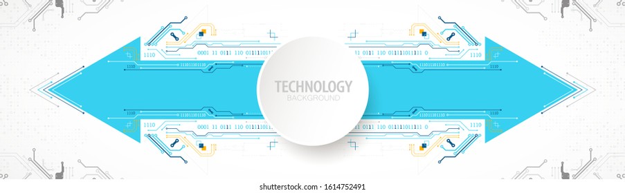 Abstract technology circuit board. Communication concept. Arrow theme.