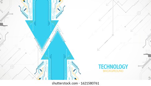 Abstract technology circuit board. Communication concept. Arrow theme.