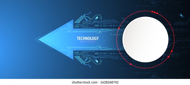Abstract technology circuit board. Communication concept. Arrow theme.