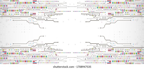 Abstract technology circuit board. Communication concept.