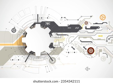 Resumen de la placa de circuito de tecnología. Concepto de comunicación. Vector