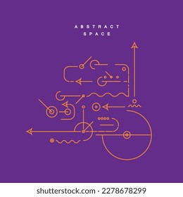Abstract technology circuit board. Connect lines, circles and other shapes on background