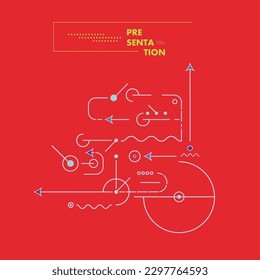 Abstract technology circuit board. Connect lines, circles and other shapes on background