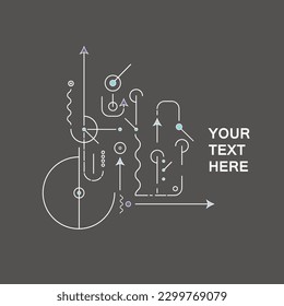 Abstract technology circuit board. Connect lines, circles and other shapes on background