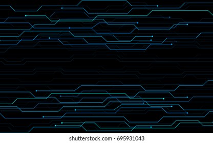 Abstract technology circuit board line pattern on dark blue color background