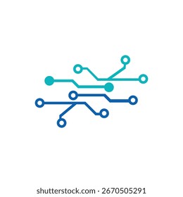 Tecnologia abstrata linhas de placa de circuito e conexão digital de rede