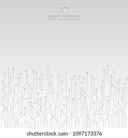 Abstract technology circuit board on white background. Vector illustration