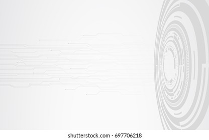 Abstract technology circuit board pattern and circles on white color background