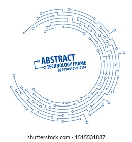 Abstract technology circuit board round frame. Vector illutration