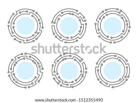 Abstract technology circuit board round frame. Design element