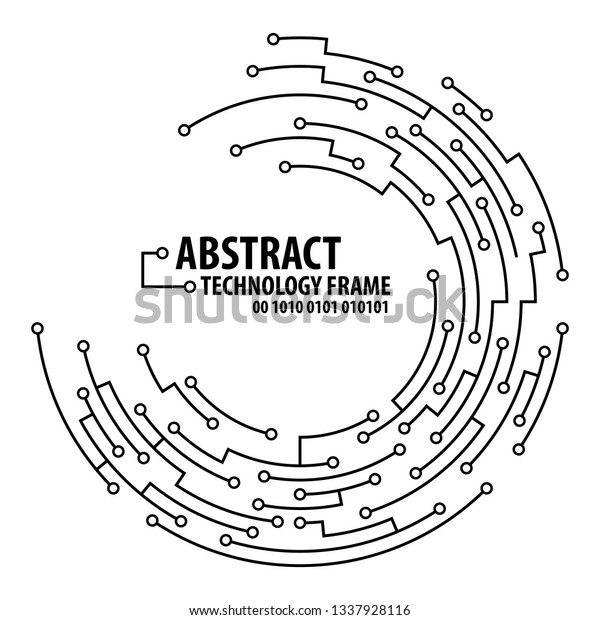 抽象的テクノロジー回路基板の丸枠 ベクターイラスト のベクター画像素材 ロイヤリティフリー