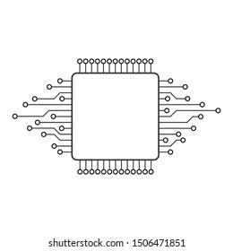 Abstract technology circuit board square frame. Vector illutration