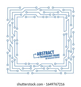 Abstract technology circuit board square frame. Vector illutration
