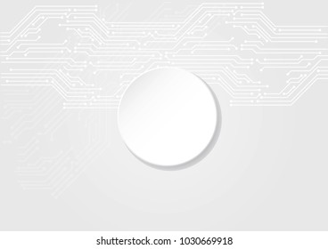 Abstract technology circuit board texture design round text box design concept of innovation background , Eps 10 vector 