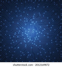 Abstract technology circuit board texture. Electronic motherboard. Communication and engineering concept. Vector illustration