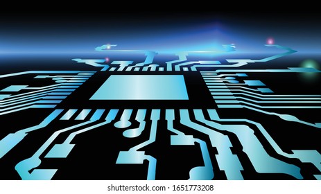 Abstract technology circuit board vector background. 3d ilustration. eps10.