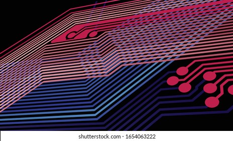 Abstract technology circuit board vector background. 3d ilustration. eps10.