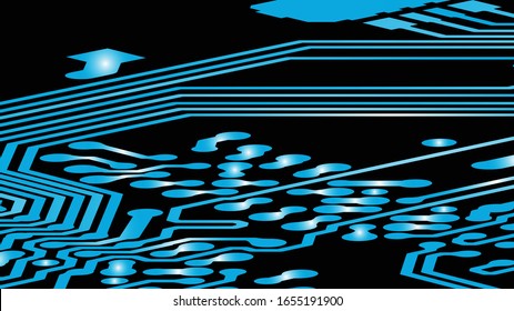 Abstract technology circuit board vector background. 3d ilustration. eps10.