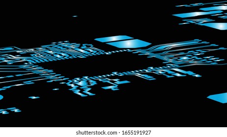 Abstract technology circuit board vector background. 3d ilustration. eps10.