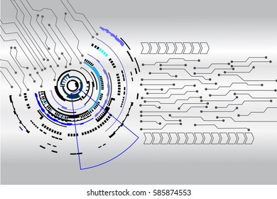 Abstract Technology With Circuit Board Vector On Gray Background