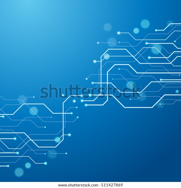 Abstract Technology Circuit Board Vector Background Stock Vector