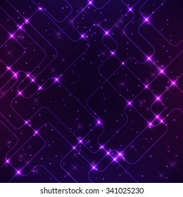 Abstract technology circuit design with glowing lights. Vector illustration