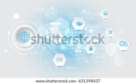 Abstract Technology Circuit Diagram Vector Background Stock Vector