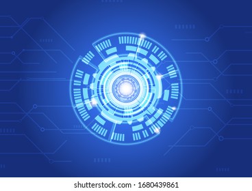 Abstract technology circuit hud background vector.
Cybernatic hud on blue background
