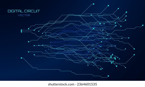 Abstract Technology Circuit Lines. Hi-tech Lines Background. Digital Tech or Science Backdrop. Vector Illustration.