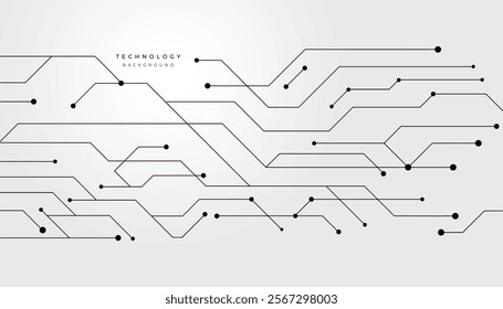 Abstract Technology Circuit Lines on White Background