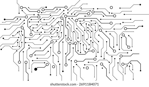Abstract Technology Circuit Lines on White Background