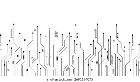 Líneas de circuito de Tecnología Abstractas sobre fondo blanco