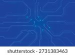 Abstract Technology Circuit Network with Glowing Connection Points