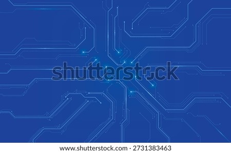 Abstract Technology Circuit Network with Glowing Connection Points