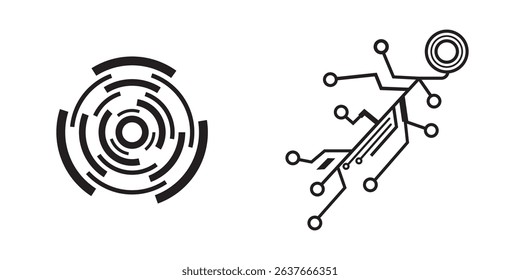 Abstract Technology Circular Circuits Design Network System