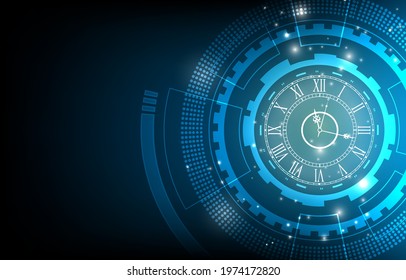 Abstract technology clock vector background
