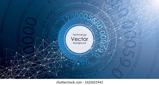 Abstract technology code blue background