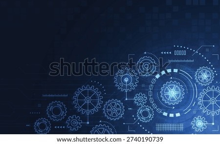 Abstract technology cogs and gear wheel mechanism background design. Machine engineering design. Vector illustration