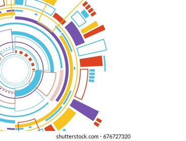 Abstract technology colorful circuit board vector illustration
