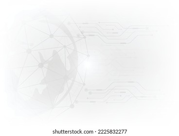 Abstract Technology Communication Concept Vector Background white gray with various technology elements high-tech communication concept innovation background